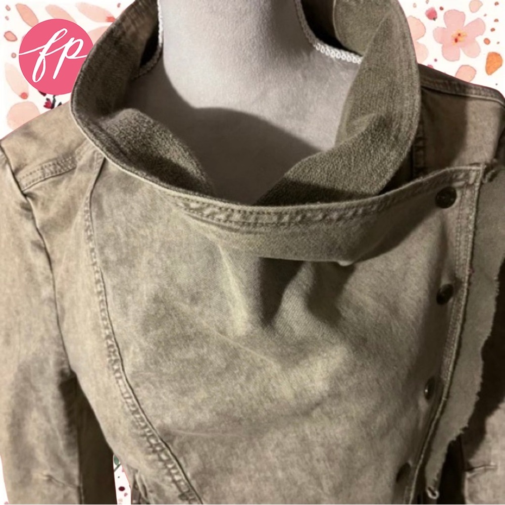Free People Tan Asymmetrical Jean Jacket - Picture 4 of 5